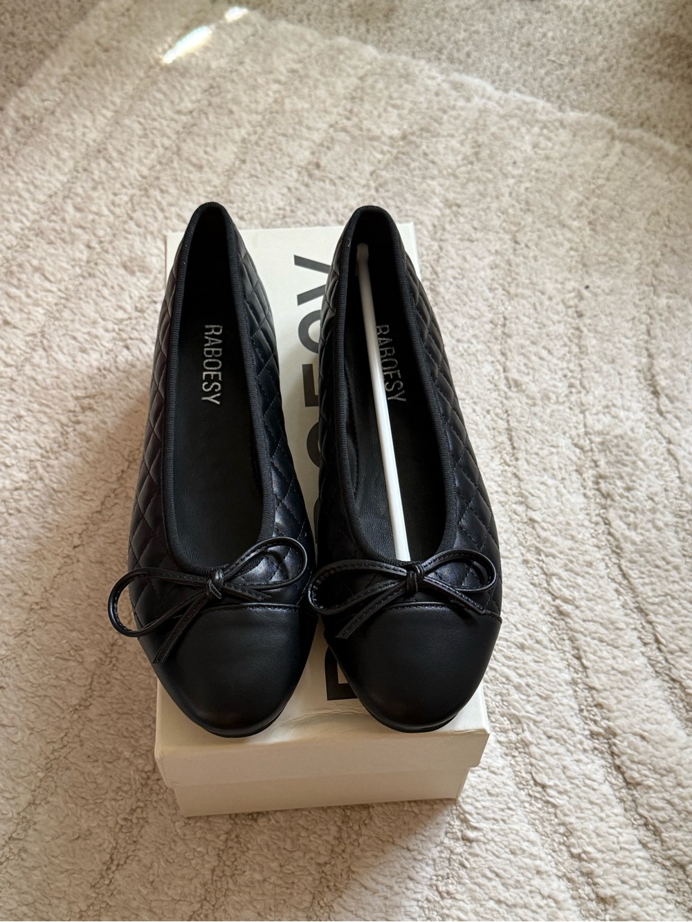 Black Quilted Ballet Flats